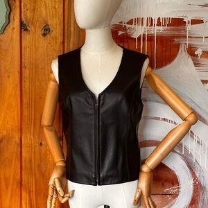 Croft & Barrow Brown Lambskin Leather Vest. Sz S, SOFT
